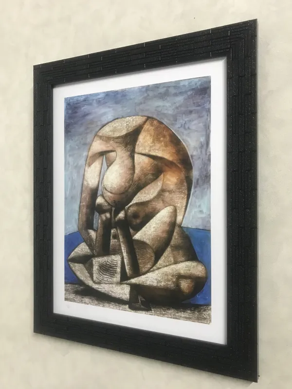 �Women_with_Beach_Ball_&_a_Book,_Paintings_by_Pablo_Picasso,_Framed,_Set_of_2,_Multicolor