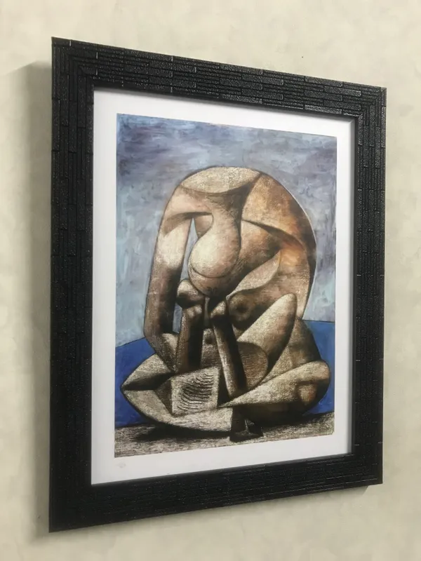 �Women_with_Beach_Ball_&_a_Book,_Paintings_by_Pablo_Picasso,_Framed,_Set_of_2,_Multicolor