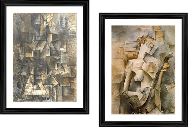 Ma_Jolie_(My_Pretty)_&_Girl_with_Mandolin,_Paintings_by_Pablo_Picasso,_Framed,_Set_of_2,_,_Multicolor