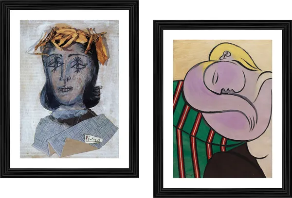 Dora_Maar's_Portrait_&_Yellow_Haired_Woman,_Paintings_by_Pablo_Picasso,_Framed,_Set_of_2,_,_Multicolor