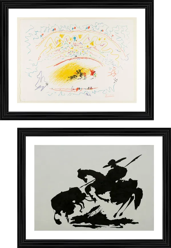 �Bullfight-_6_&_Bullfight-_7,_Paintings_by_Pablo_Picasso,_Framed,_Set_of_2,_Multicolor