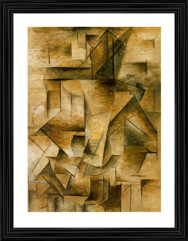 Guitar_Player_1910,_A_Painting_by_Pablo_Picasso,_Framed,_Wall_Decor,_Multicolor