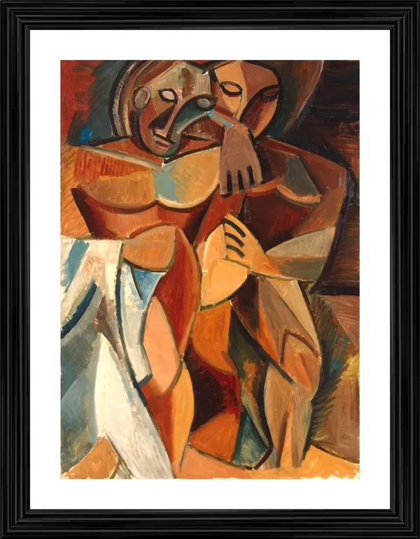 Friendship_1908,_A_Painting_by_Pablo_Picasso,_Framed,_Wall_Decor,_Multicolor