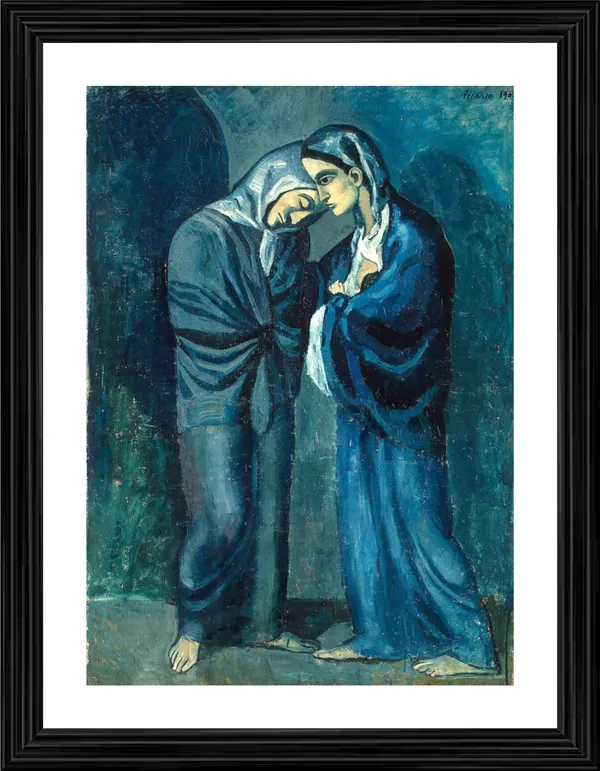 The_Two_Sisters_1902,_A_Painting_by_Pablo_Picasso,_Framed,_Wall_Decor,_Multicolor