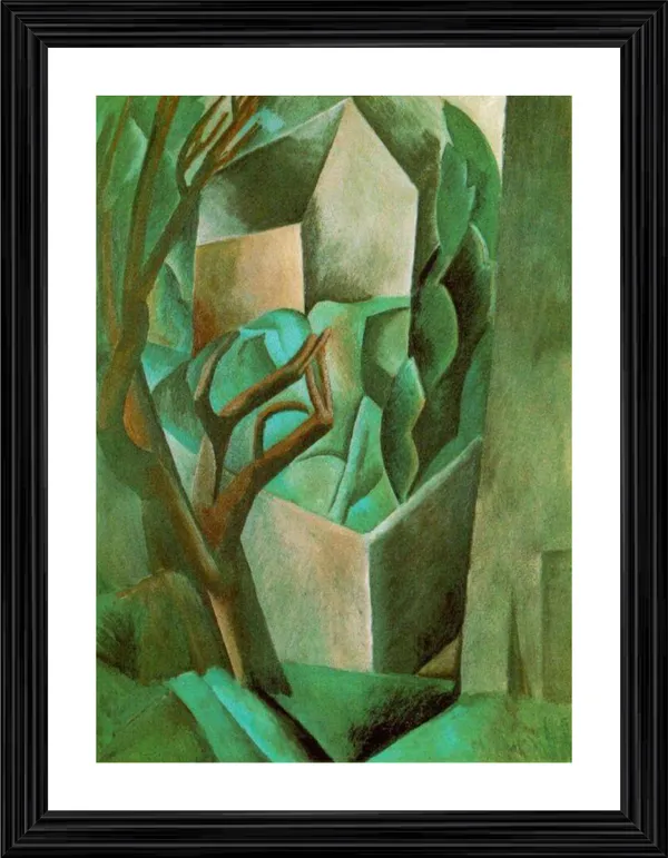 Small_House_in_the_Garden_1908,_A_Painting_by_Pablo_Picasso,_Framed,_Wall_Decor,_Multicolor