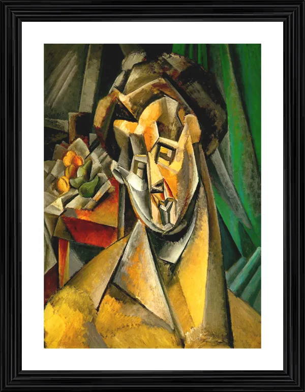 Woman_with_Pears_1909,_A_Painting_by_Pablo_Picasso,_Framed,_Wall_Decor,_Multicolor