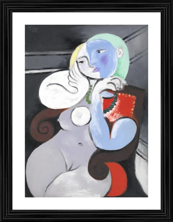 Nude_Woman_in_A_Red_Armchair_1932,_A_Painting_by_Pablo_Picasso,_Framed,_Wall_Decor,_Multicolor