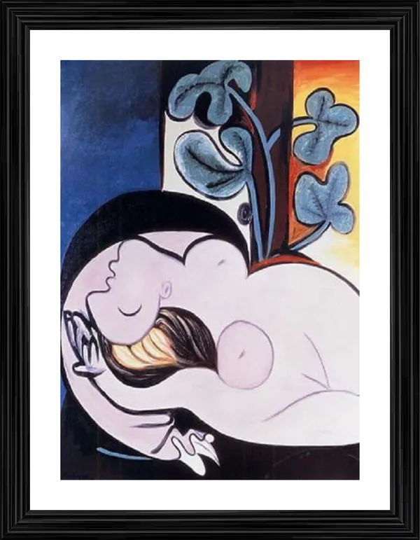 Nude_in_A_Black_Chair_1932,_A_Painting_by_Pablo_Picasso,_Framed,_Wall_Decor,_Multicolor
