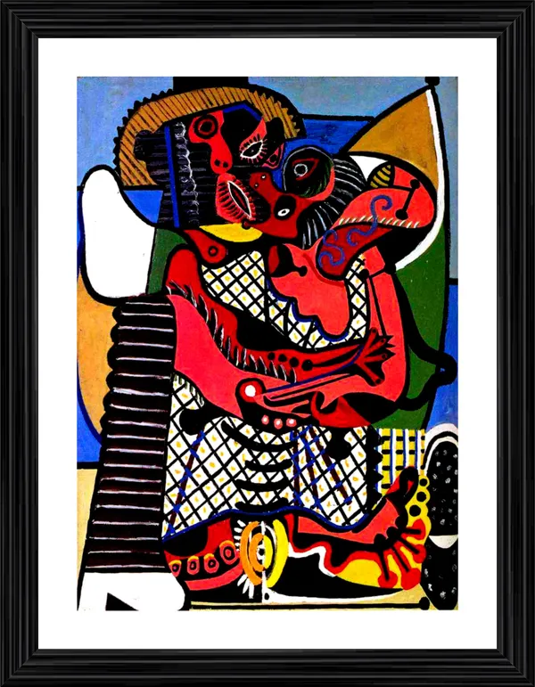 Le_Baiser_The_Kiss_1925,_A_Painting_by_Pablo_Picasso,_Framed,_Wall_Decor,_Multicolor
