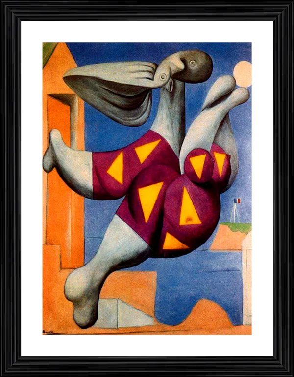 Woman_with_Beach_Ball_1932,_A_Painting_by_Pablo_Picasso,_Framed,_Wall_Decor,_Multicolor