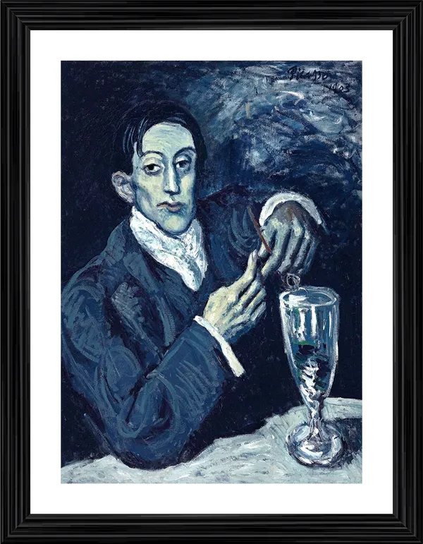 The_Absinthe_Drinker_Angel_Fernndez_1903,_A_Painting_by_Pablo_Picasso,_Framed,_Wall_Decor,_Multicolor