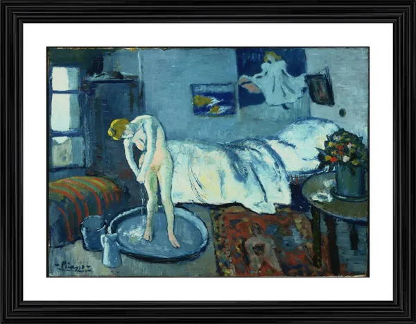 The_Blue_Room_1901,_A_Painting_by_Pablo_Picasso,_Framed,_Wall_Decor,_Multicolor