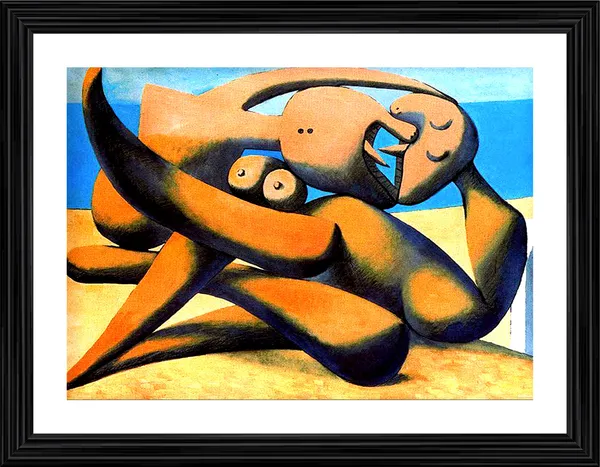 Figure_at_the_Seaside_1931,_A_Painting_by_Pablo_Picasso,_Framed,_Wall_Decor,_Multicolor