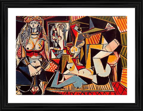 The_Women_of_Algiers_1955,_A_Painting_by_Pablo_Picasso,_Framed,_Wall_Decor,_Multicolor