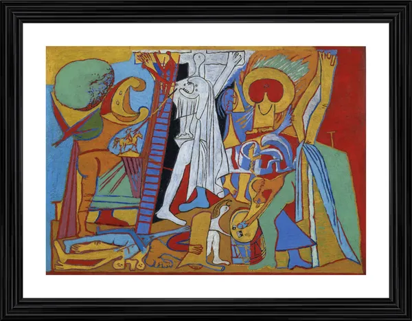 Crucifixion_1930,_A_Painting_by_Pablo_Picasso,_Framed,_Wall_Decor,_Multicolor