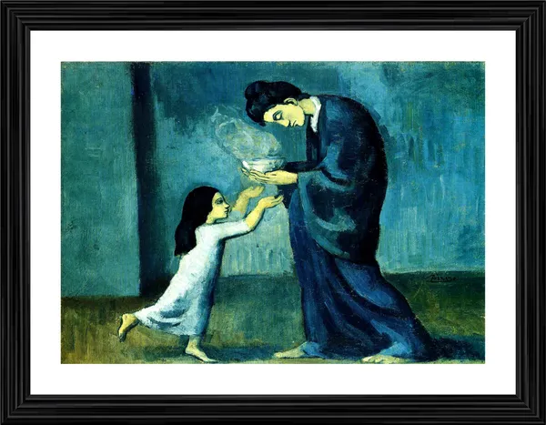The_Soup_1902,_A_Painting_by_Pablo_Picasso,_Framed,_Wall_Decor,_Multicolor