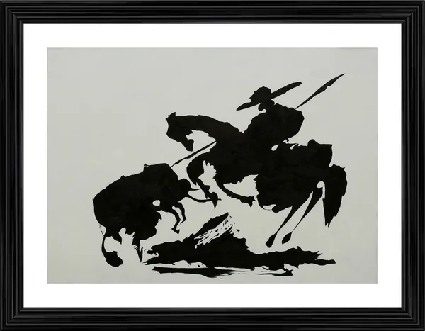 Bullfight_7,_A_Painting_by_Pablo_Picasso,_Framed,_Wall_Decor,_Multicolor