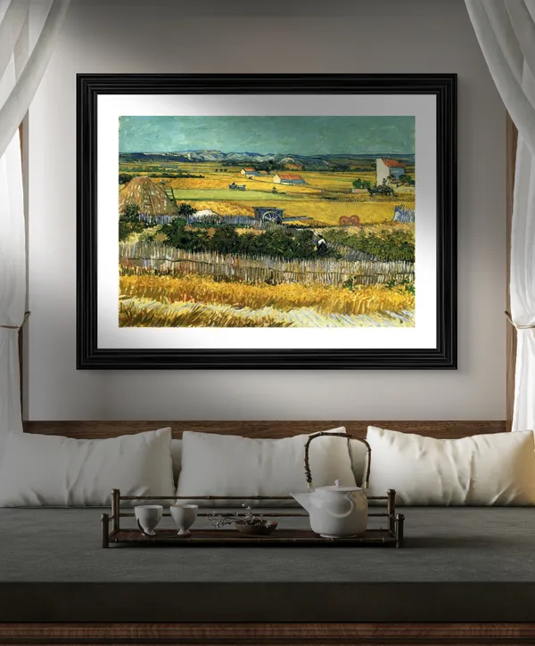 The_Harvest_1888,_A_Painting_by_Van_Gogh,_Framed,_Wall_Decor,_Multicolor