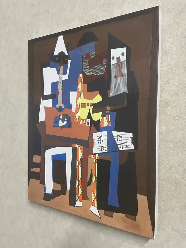 Three_Musicians_1921,_A_Painting_by_Pablo_Picasso,_Framed_Canvas,_Wall_Decor,_Multicolor