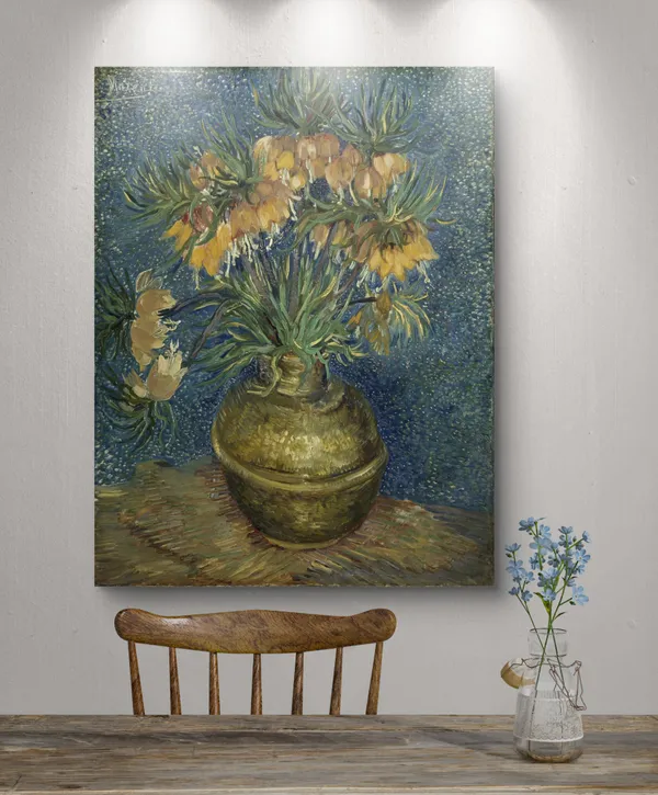 Flowers_in_a_Copper_Vase,_1887,_A_Painting_by_Van_Gogh,_Framed_Canvas,_Wall_Decor,_Multicolor