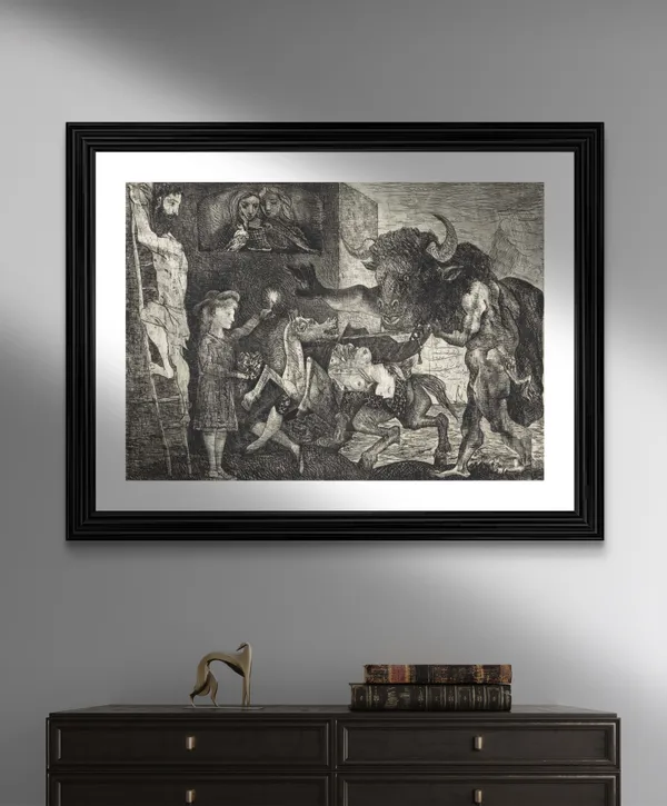 Minotauromachy_1935,_A_Painting_by_Pablo_Picasso,_Framed,_Wall_Decor,_Multicolor