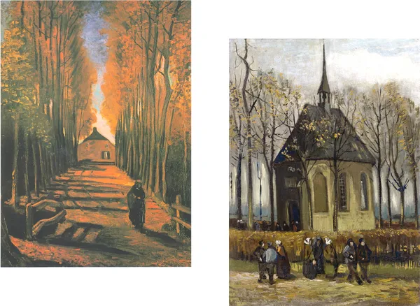 �Church_in_Nuenen_&_Avenue_of_Poplars,_Framed,_Wall_D�cor,_Multicolor