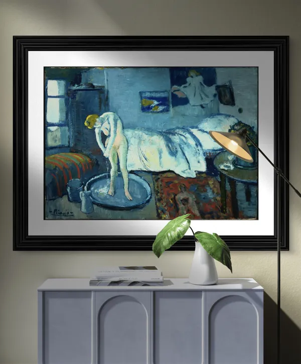 DECORATUS The Blue Room 1901, A Painting by Pablo Picasso, Framed