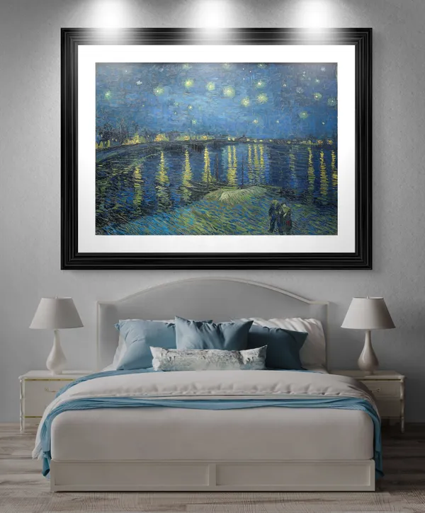 Starry_Night_over_the_Rhone_River_(1888),_A_Painting_by_Van_Gogh,_Framed,_Wall_Decor,_Multicolor