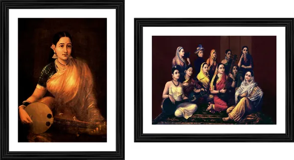 �Galaxy_of_Lady_Musicians,_Raja_Ravi_Varma_Paintings,_Set_of_2,_Framed,_Multicolor