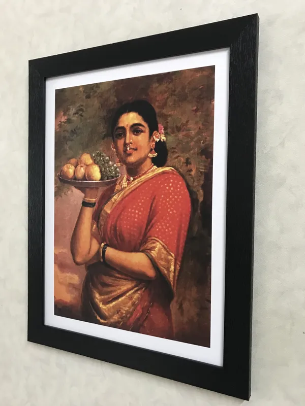 Maharashtrian_Women,_Raja_Ravi_Varma_Paintings,_Set_of_2,_Framed,_Multicolor