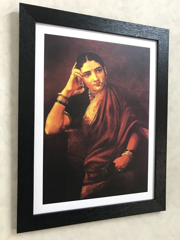 Maharashtrian_Women,_Raja_Ravi_Varma_Paintings,_Set_of_2,_Framed,_Multicolor
