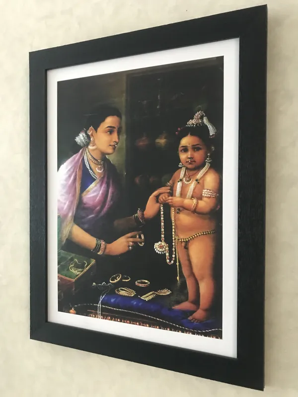 �Yashoda_and_Bal-Krishna,_Raja_Ravi_Varma_Paintings,_Set_of_2,_Framed,_Multicolor