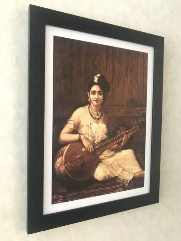 Musicians-_Malbar_Lady_&_Kadambari,_Raja_Ravi_Varma_Paintings,_Set_of_2,_Framed,_Multicolor