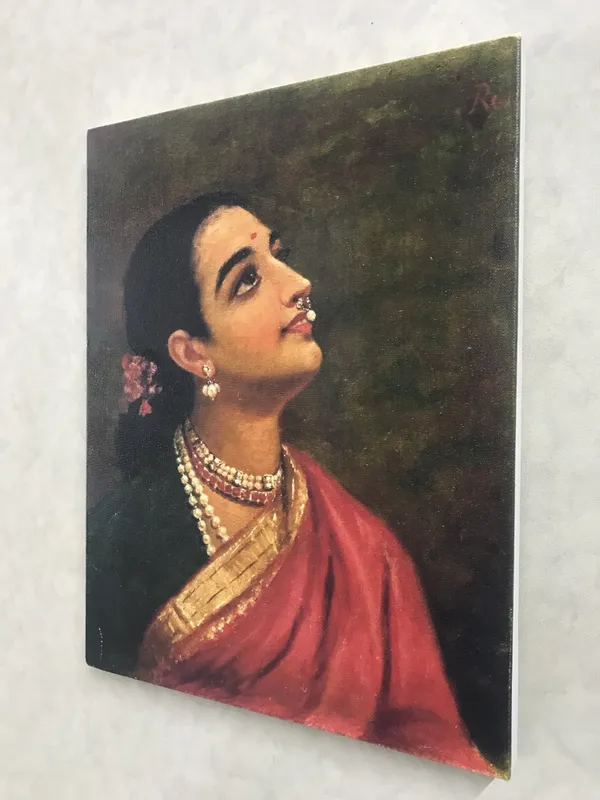 Mahashtrian_Lady_&_A_Stolen_Meeting,_Raja_Ravi_Varma_Paintings,_Set_of_2,_Framed_Canvas,_Multicolor