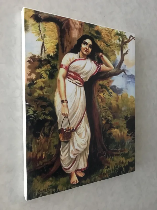 �Ahilya_in_Upwan,_Raja_Ravi_Varma_Paintings,_Set_of_2,_Framed_Canvas,_Multicolor