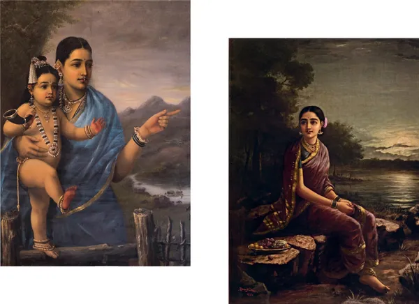 Yashoda,_Bal-Krishna_&_Radha_in_Moonlight,_Raja_Ravi_Varma_Paintings,_Set_of_2,_Framed_Canvas,_Multicolor