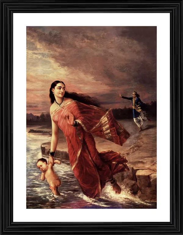 Ganga_and_Shantanu_(1890),_A_Raja_Ravi_Varma_Painting,_Framed,_Wall_Decor,_Multicolor