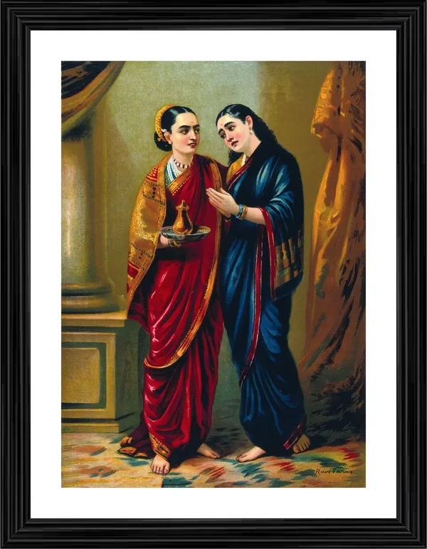 Draupadi_and_Sudeshna,_1896,_A_Raja_Ravi_Varma_Painting,_Framed,_Wall_Decor,_Multicolor