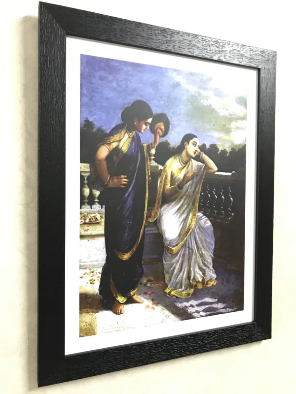 Damayanti_Thinking_of_King_Nal,_1883,_A_Raja_Ravi_Varma_Painting,_Framed,_Wall_Decor,_Multicolor