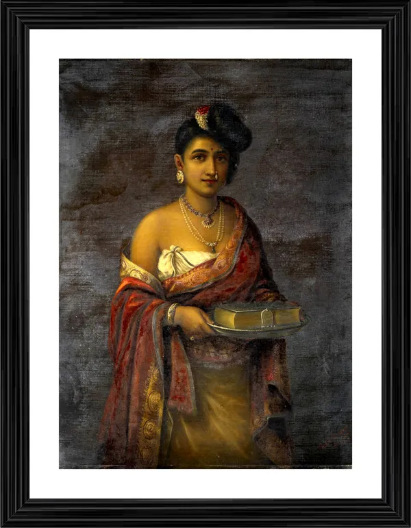The_Maharani_of_Travancore,_1887,_A_Raja_Ravi_Varma_Painting,_Framed,_Wall_Decor,_Multicolor