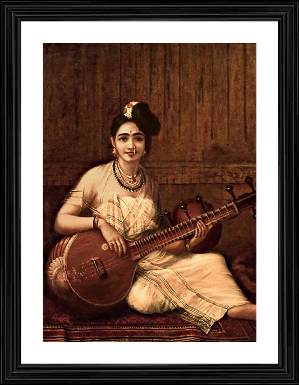 Malabar_Lady_with_Veena,_1900,_A_Raja_Ravi_Varma_Painting,_Framed,_Wall_Decor,_Multicolor