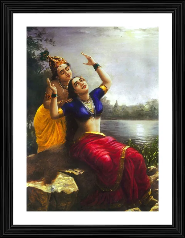 Radha_and_Madhav_Krishna,_1900,_A_Raja_Ravi_Varma_Painting,_Framed