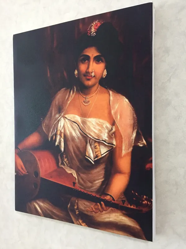 A_Lady_Playing_Veena,_1888,_A_Raja_Ravi_Varma_Painting,_Framed_Canvas,_Wall_Decor,_Multicolor