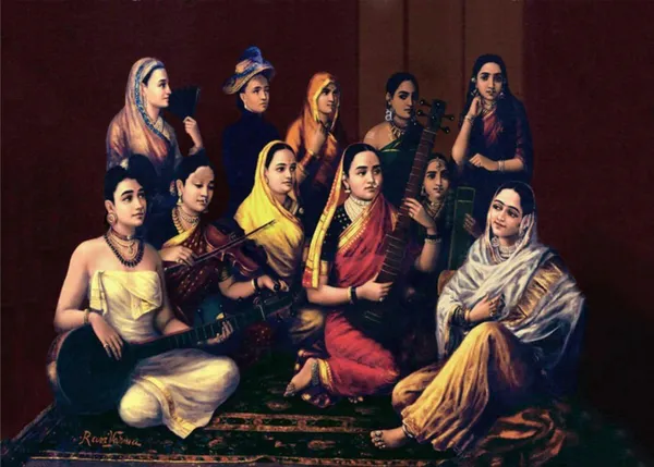 Galaxy_of_Musicians,_1889,_A_Raja_Ravi_Varma_Painting,_Framed_Canvas,_Wall_Decor,_Multicolor