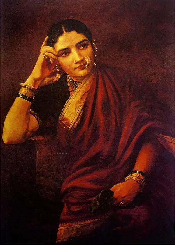 Maharashtrian_Woman,_1893,_A_Raja_Ravi_Varma_Painting,_Framed_Canvas,_Wall_Decor,_Multicolor