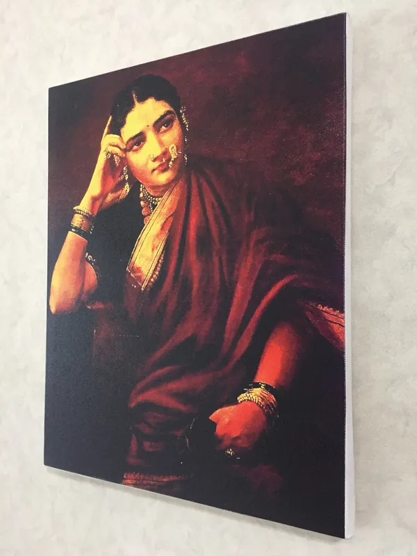 Maharashtrian_Woman,_1893,_A_Raja_Ravi_Varma_Painting,_Framed_Canvas,_Wall_Decor,_Multicolor