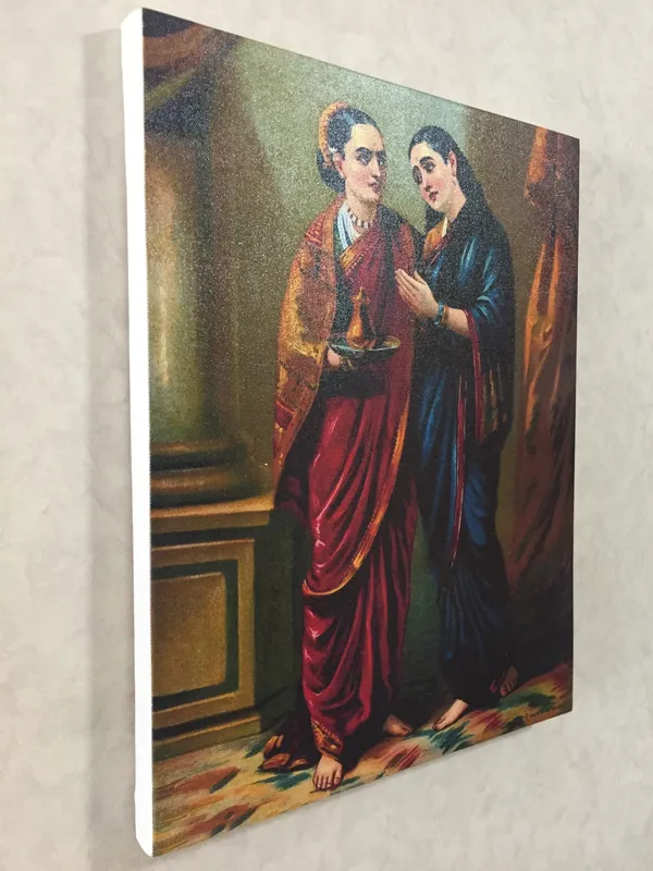 Draupadi_and_Sudeshna,_1896,_A_Raja_Ravi_Varma_Painting,_Framed_Canvas,_Wall_Decor,_Multicolor
