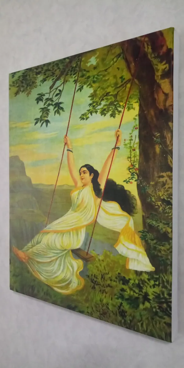 Mohini_on_a_Swing,_1894,_A_Raja_Ravi_Varma_Painting,_Framed_Canvas,_Wall_Decor,_Multicolor