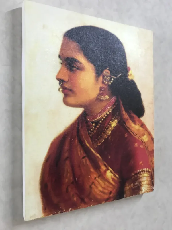 Lady_in_Crimson_Red_Saree,_1900,_A_Raja_Ravi_Varma_Painting,_Framed_Canvas,_Wall_Decor,_Multicolor