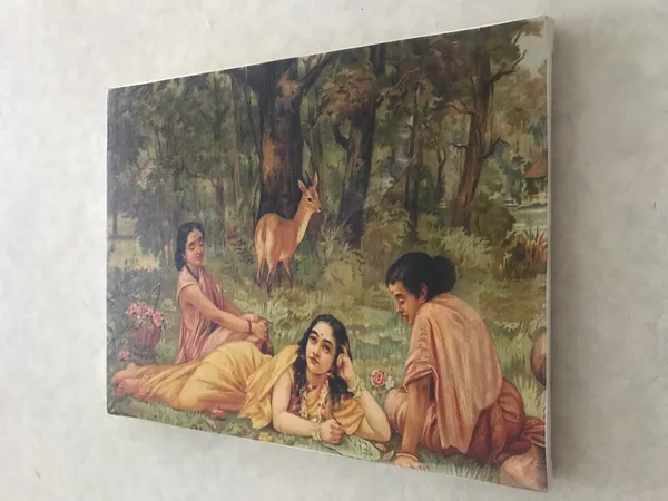 Shakuntala_writes_Letter_to_Dushyant,_1876,_A_Raja_Ravi_Varma_Painting,_Framed_Canvas,_Multicolor